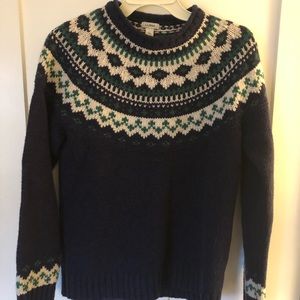 LL Bean women’s wool fair isle sweater
